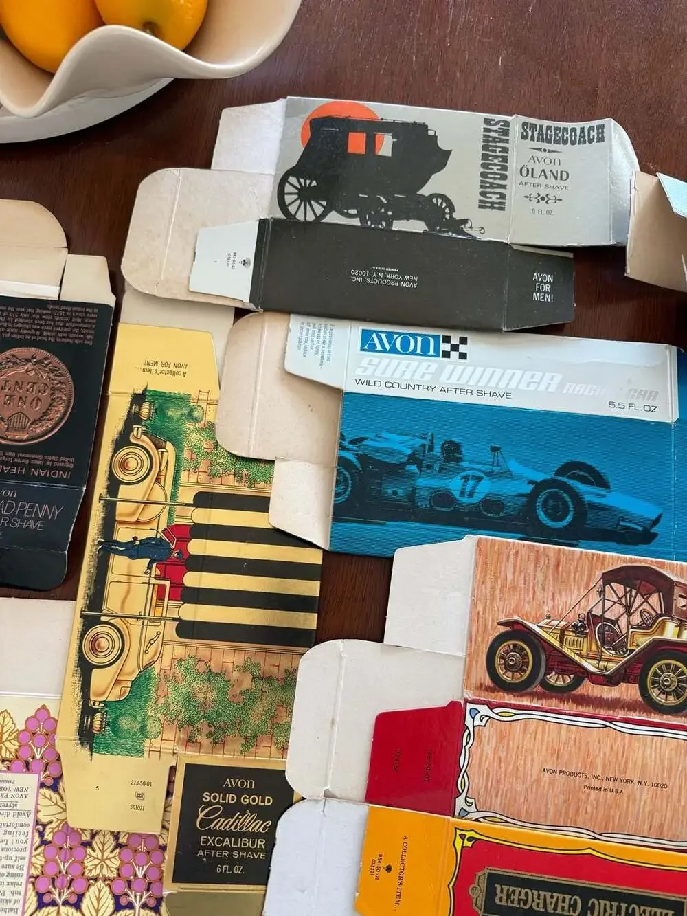 VTG Avon Men's After Shave and Cologne Collectible Packaging Boxes (10) & Album